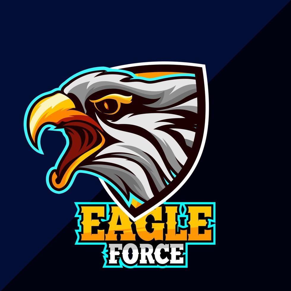 modelo de vetor de logotipo de força especial de cabeça de águia para mascote de design, etiqueta, crachá, ilustração de emblema.