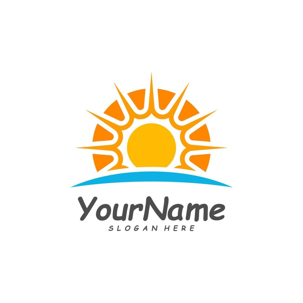 modelo de design de logotipo de sol, vetor de logotipo de sol criativo, símbolo de ícone simples