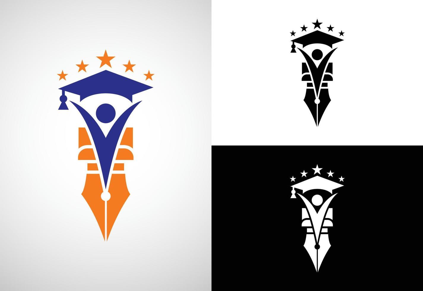 modelo de vetor de design de logotipo de educação, ilustração em vetor de logotipo de educação e graduação