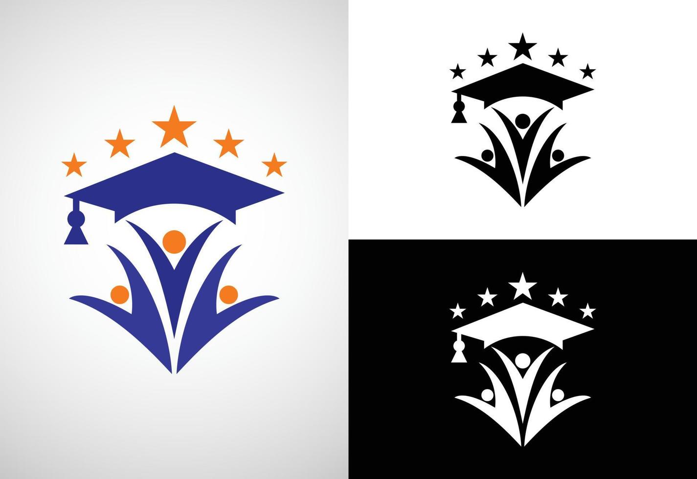 modelo de vetor de design de logotipo de educação, ilustração em vetor de logotipo de educação e graduação