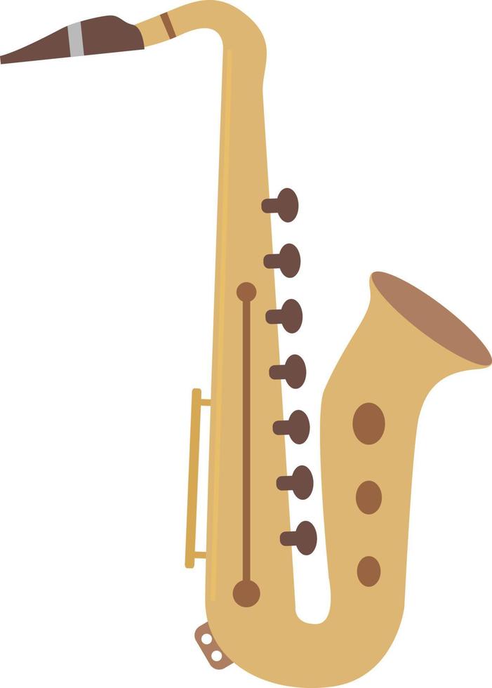 ícone de saxofone, ilustração plana vetor