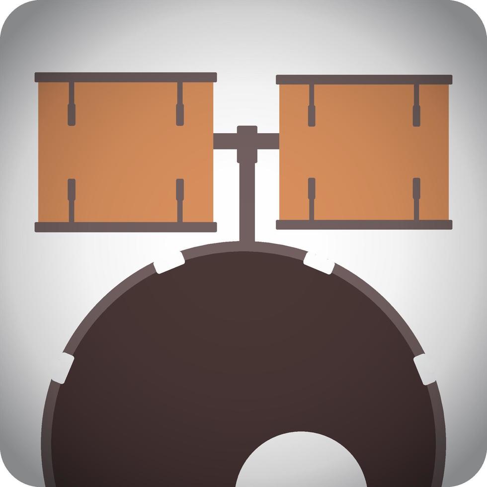 ícone de tambor, ilustração plana vetor