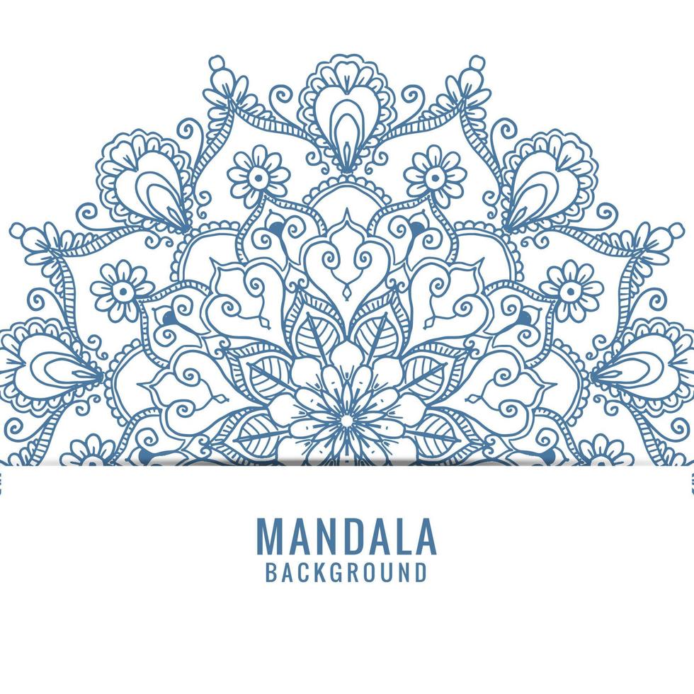 mandala decorativa com design de cor azul vetor