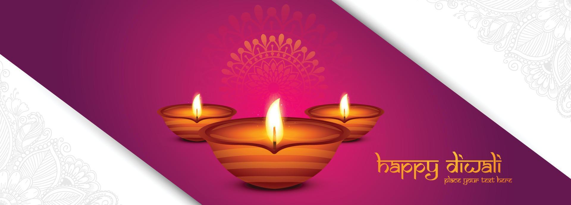 feliz diwali deseja fundo de cartão de celebração de banner vetor