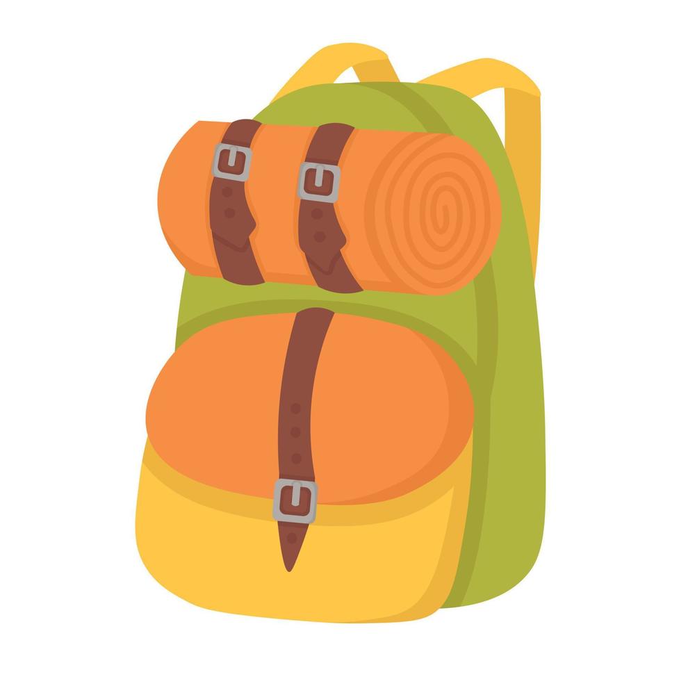 doodle clipart. mochila de viagem. todos os objetos são repintados. vetor