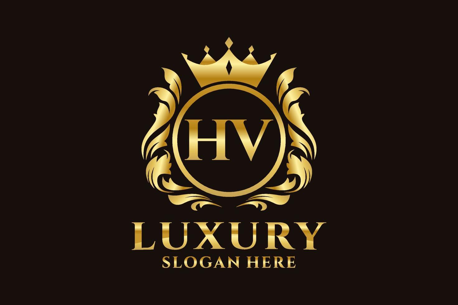 modelo de logotipo de luxo real de carta hv inicial em arte vetorial para projetos de marca luxuosos e outras ilustrações vetoriais. vetor
