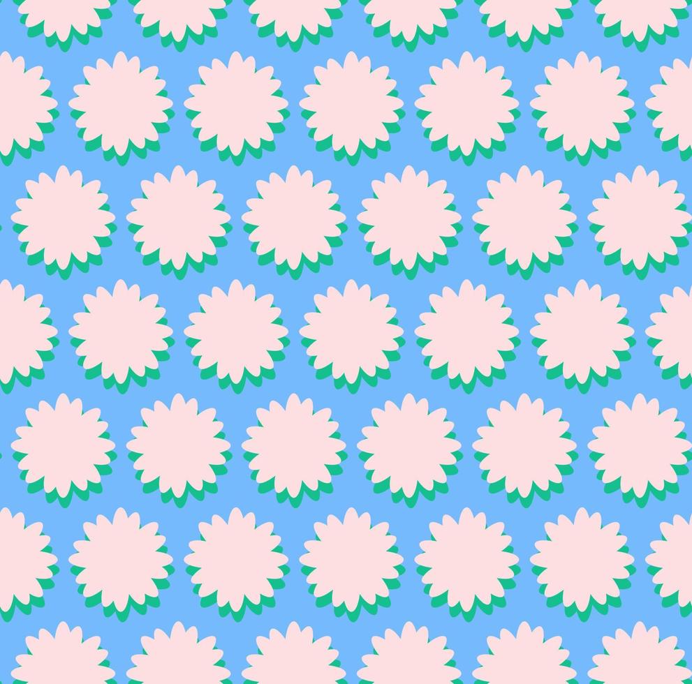 fundo groovy. padrão de repetição brilhante sem costura de flores desabrochando simples no estilo hippie psicodélico da década de 1970. ornamento de decoração gráfica em design retro. ilustração vetorial vetor