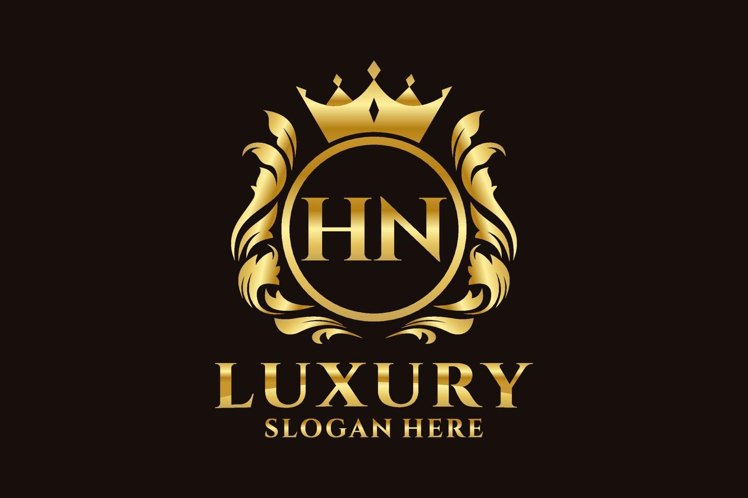 modelo de logotipo de luxo real de letra hn inicial em arte vetorial para projetos de marca de luxo e outras ilustrações vetoriais. vetor