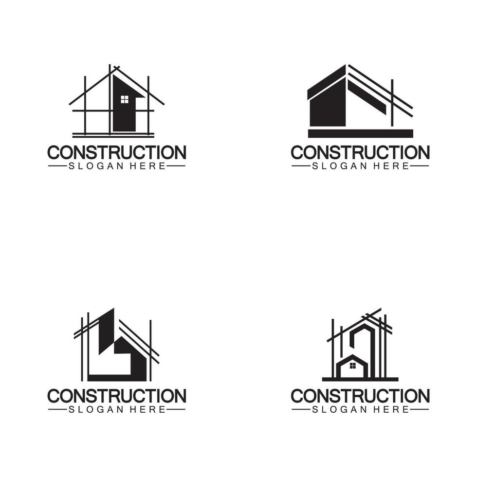 construção, reparo doméstico e design de logotipo de conceito de construção, modelo de logotipo de vetor de construção de casa