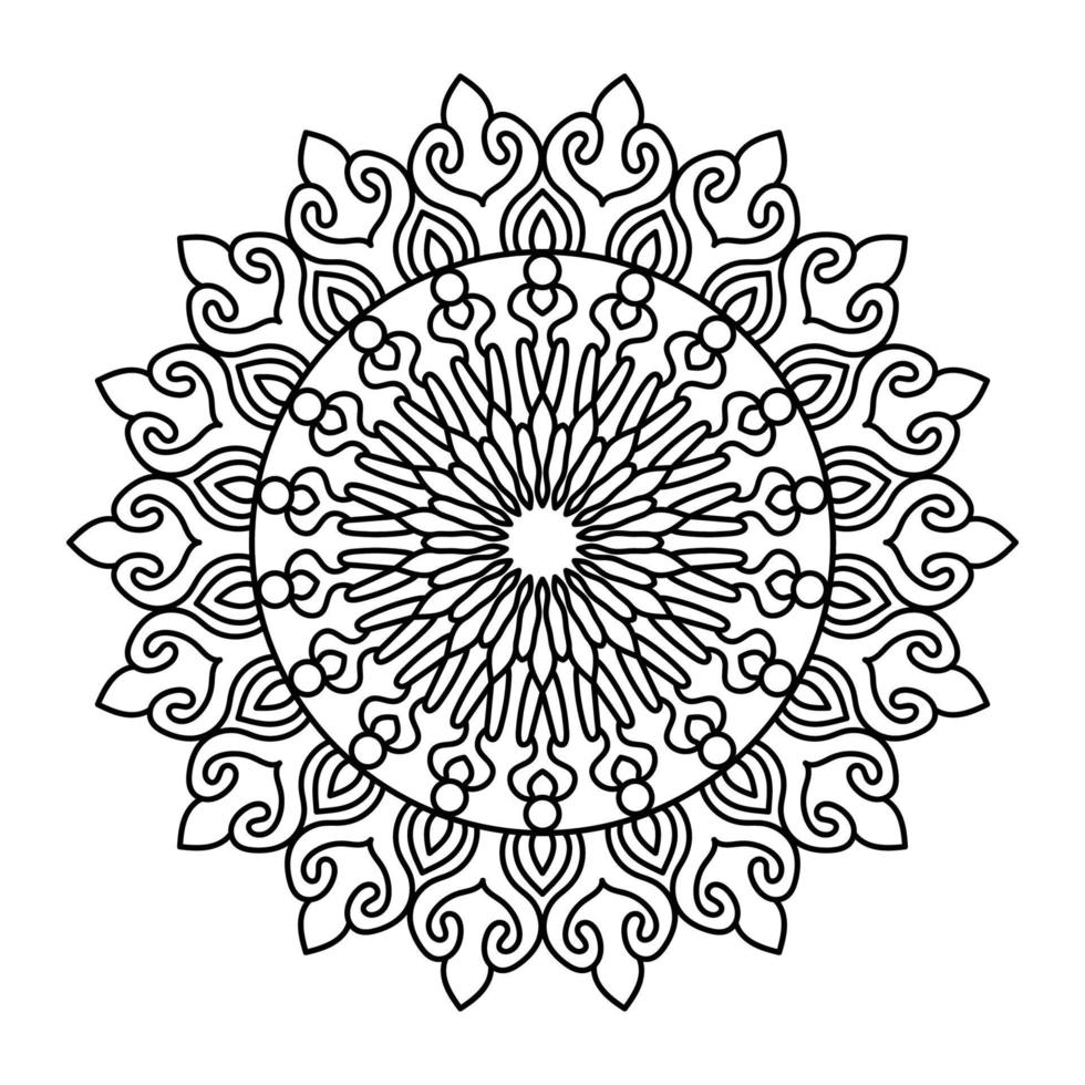 arte de linha de ilustração de mandala vetor