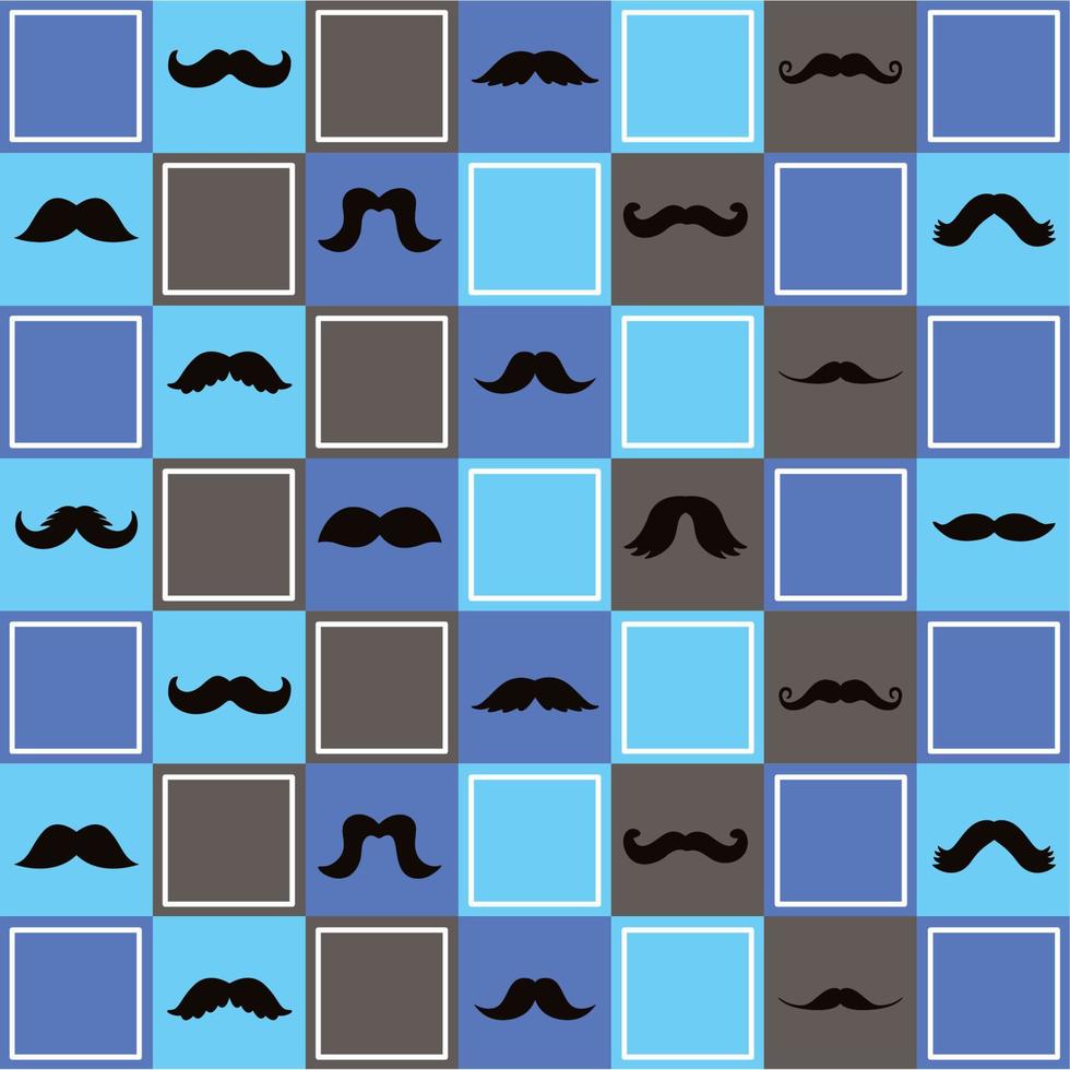 bigodes com padrão de quadrados vetor