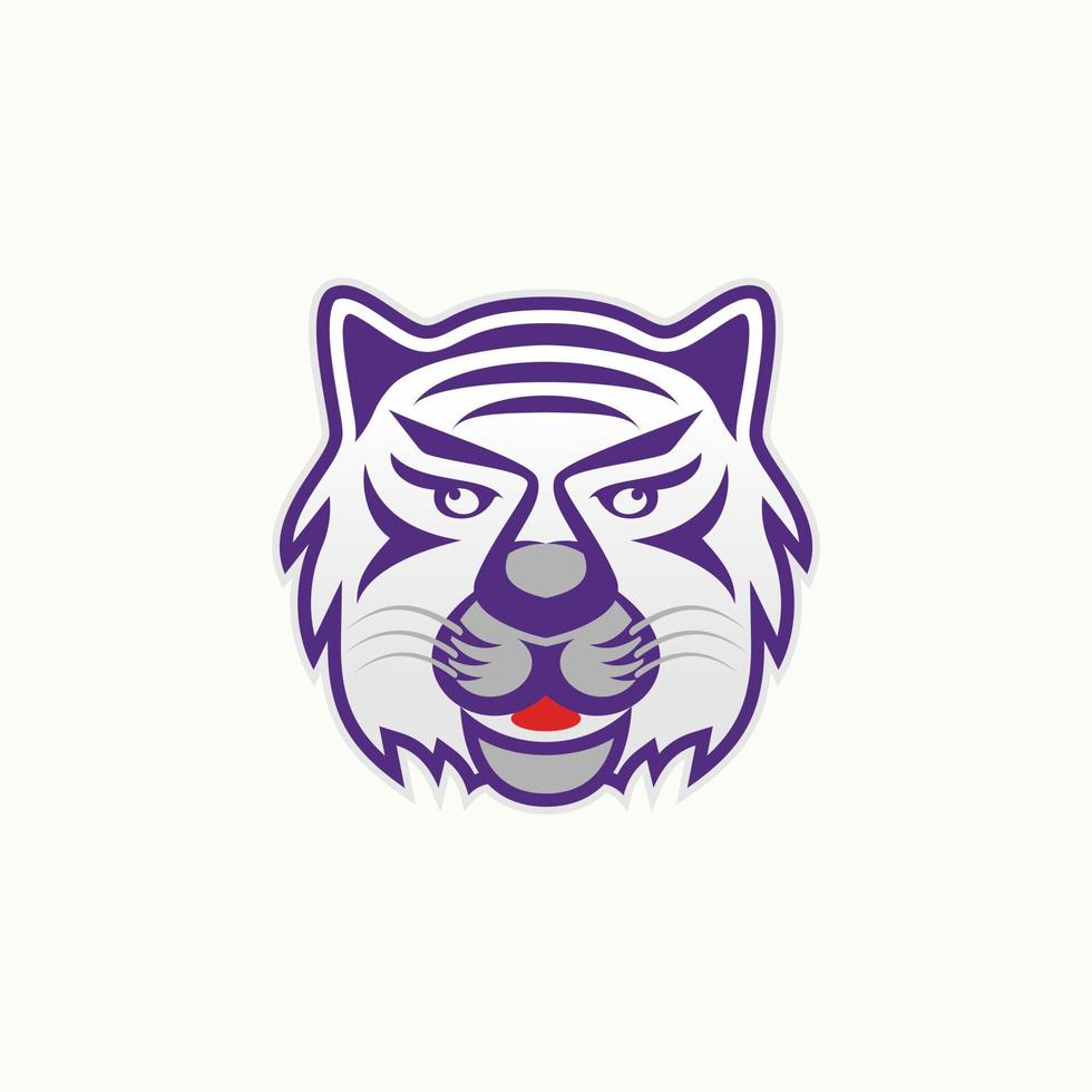 cabeça de tigre simples e única com rosto sério e imagem de motivo atraente gráfico ícone logotipo design abstrato conceito estoque vetorial. pode ser usado como símbolo relacionado a animal ou forte vetor