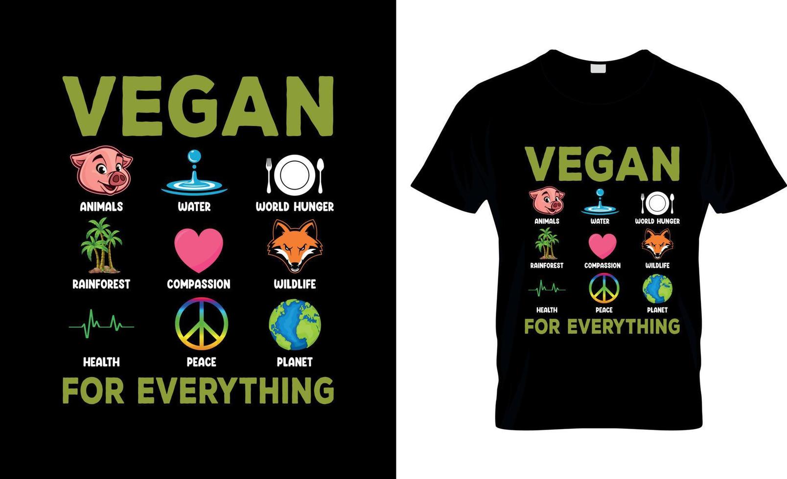 design de camiseta vegana, slogan de camiseta vegana e design de vestuário, tipografia vegana, vetor vegano, ilustração vegana