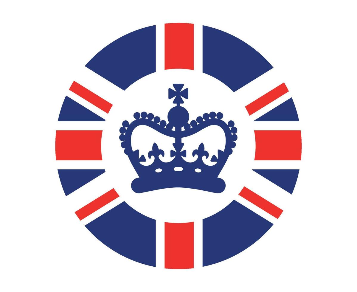 emblema do reino unido britânico com uma coroa azul europa nacional ícone de bandeira ilustração vetorial elemento de design abstrato vetor