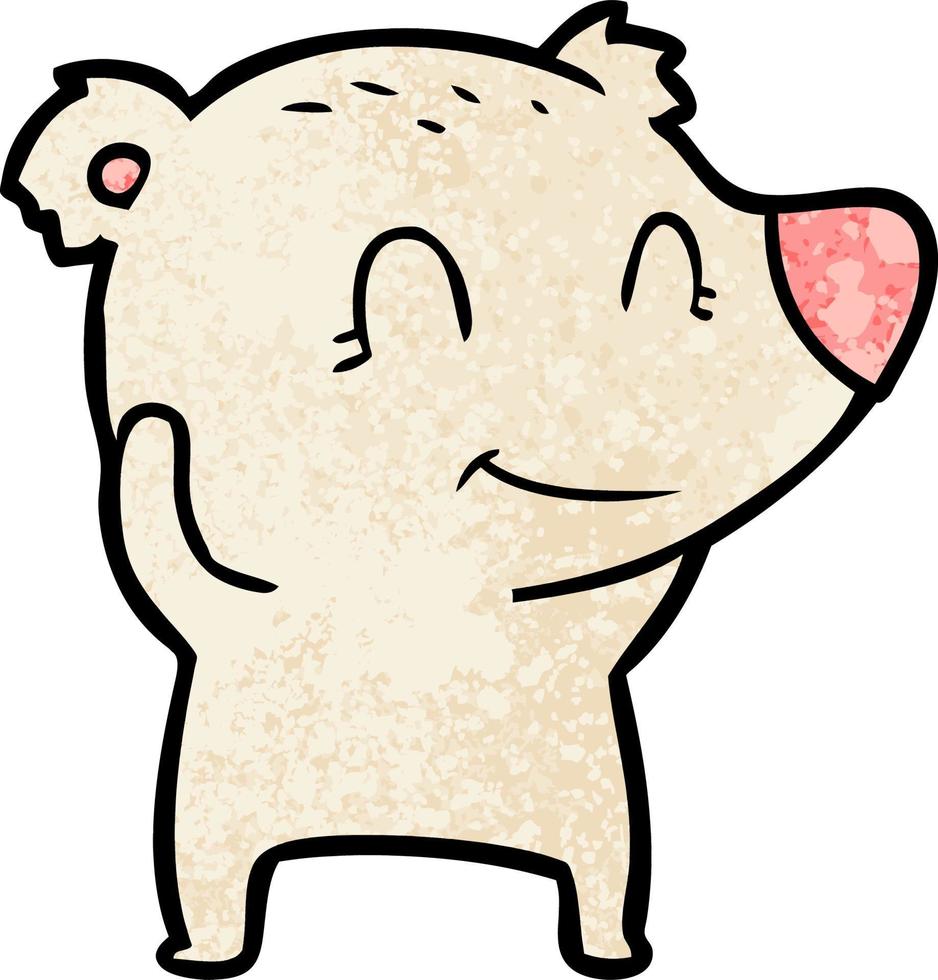 desenho de urso polar sorridente vetor