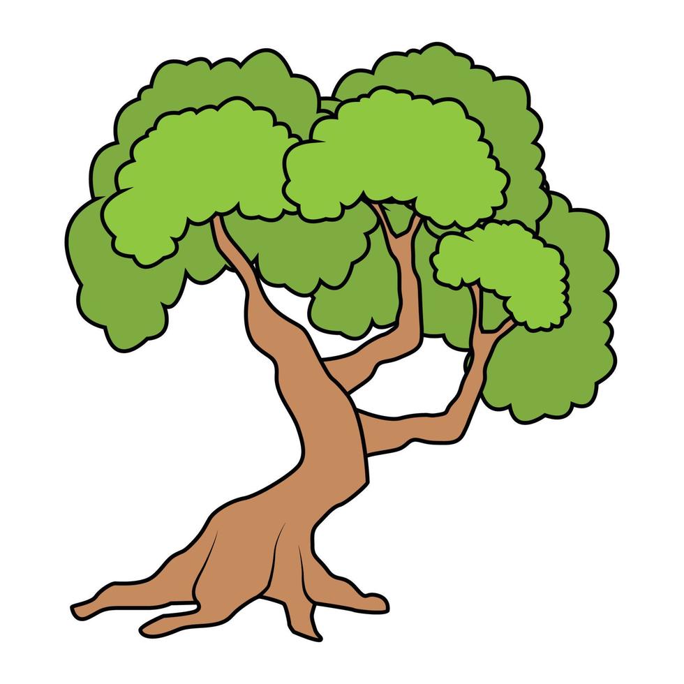 gráfico de ilustração de forma de árvore fofa vetor