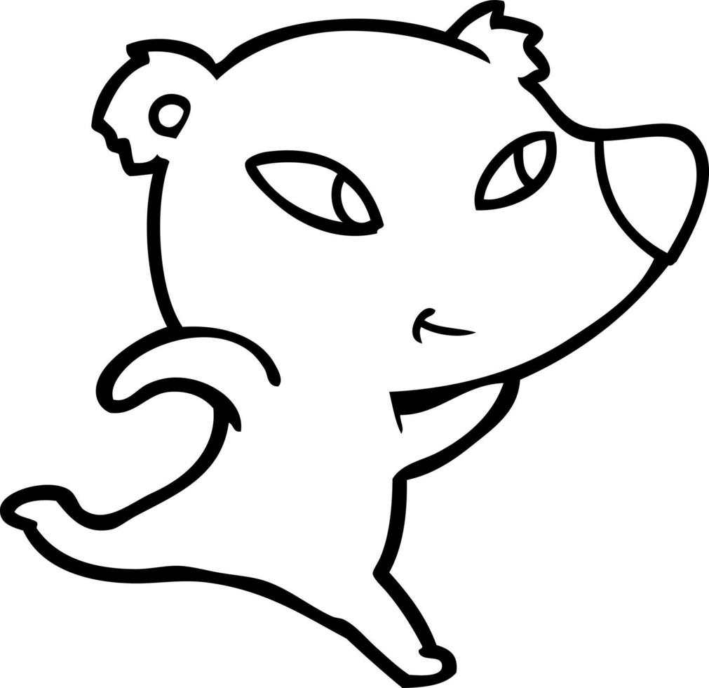urso polar bonito dos desenhos animados vetor