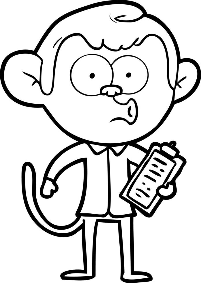 macaco vendedor de desenhos animados vetor