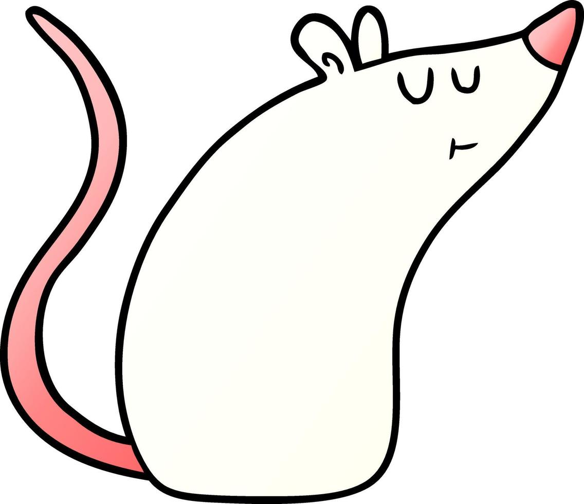 rato branco de desenho animado vetor