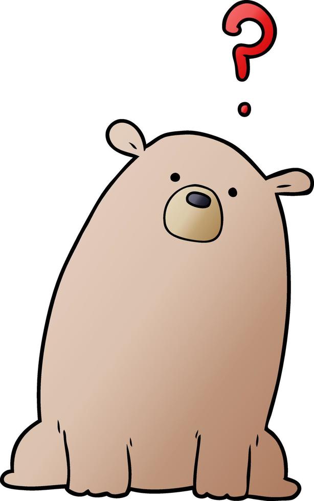 urso curioso de desenho animado vetor