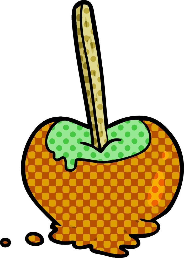 maçã de caramelo de desenho animado vetor