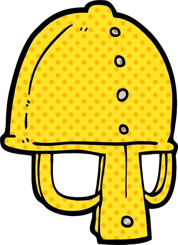 capacete medieval de desenho animado vetor