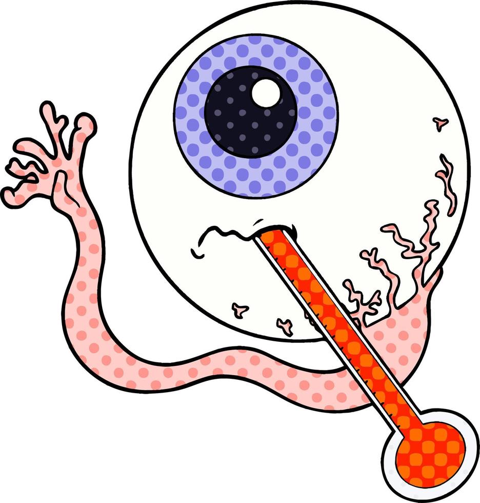 globo ocular doente dos desenhos animados vetor