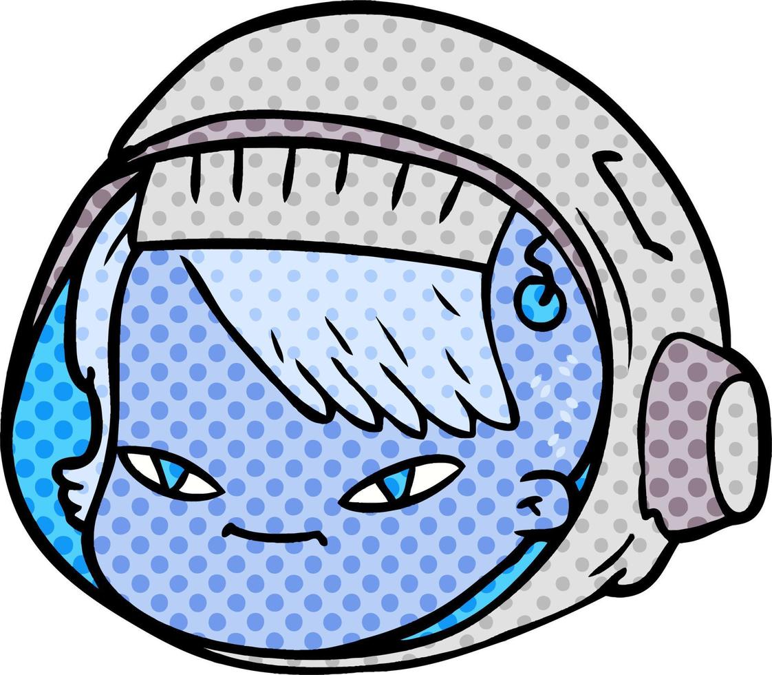 rosto de astronauta de desenho animado vetor