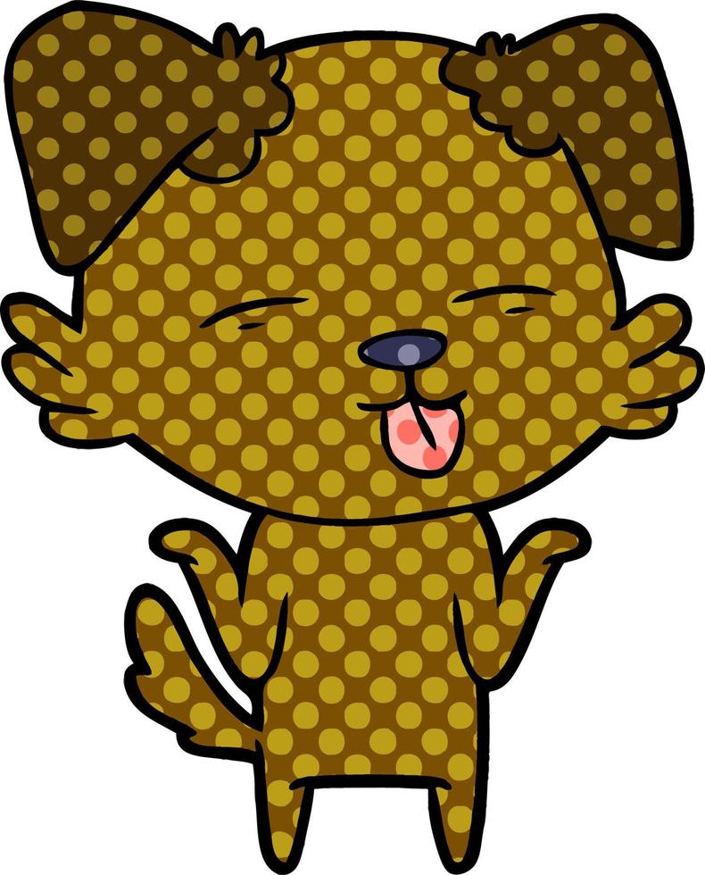 cachorro de desenho animado com a língua de fora vetor
