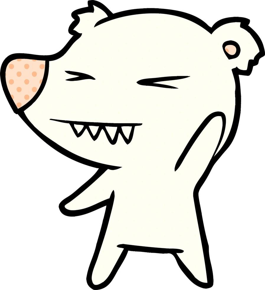 desenho de urso polar com raiva vetor