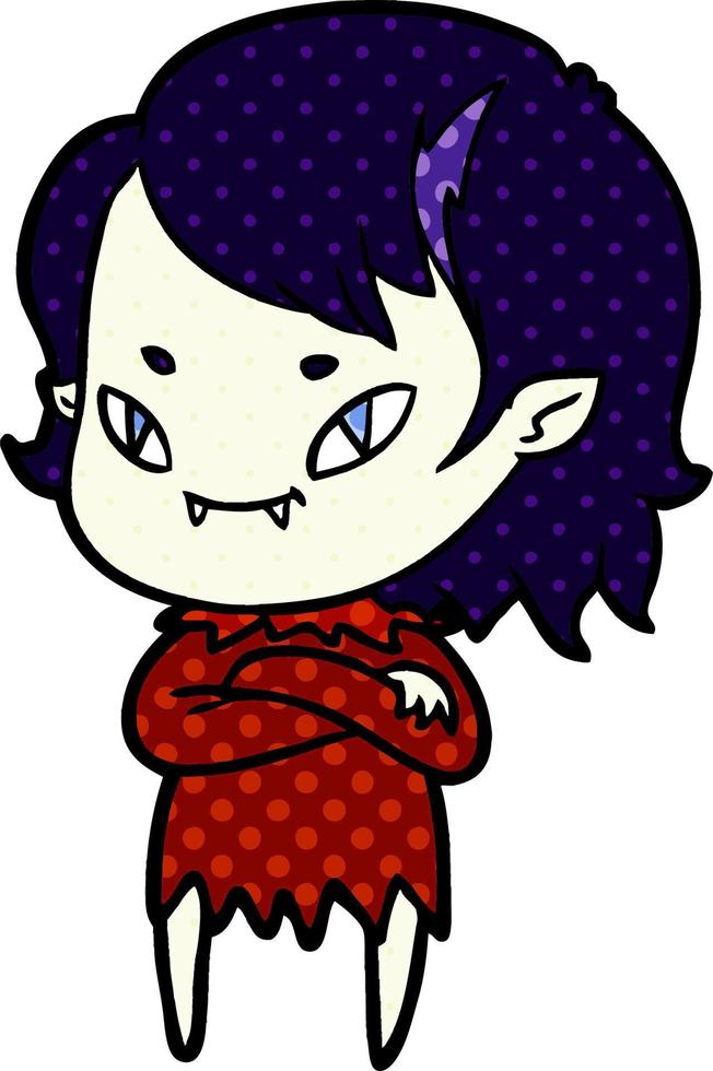 garota vampira amigável dos desenhos animados vetor