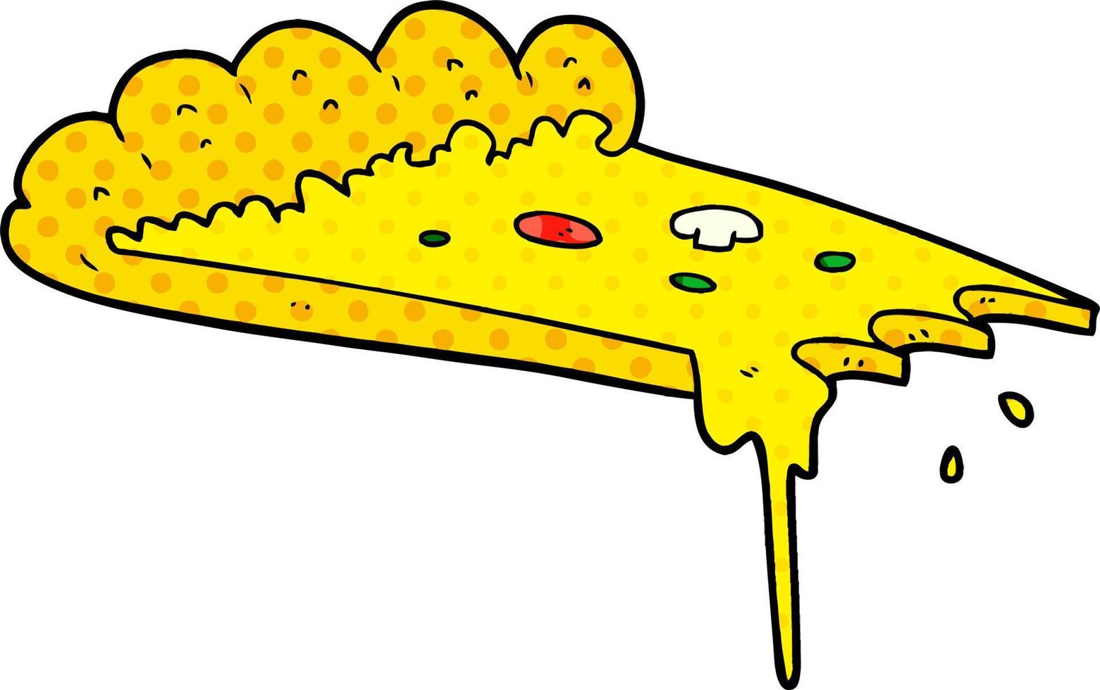 fatia de pizza de desenho animado vetor