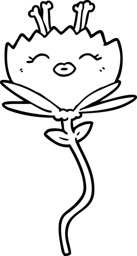 flor de desenho animado feliz vetor