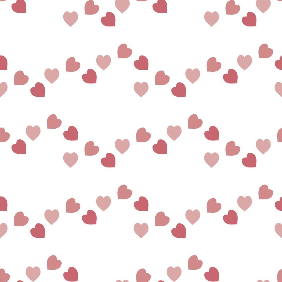 padrão sem emenda com corações rosa quentes sobre fundo branco. imagem vetorial. vetor