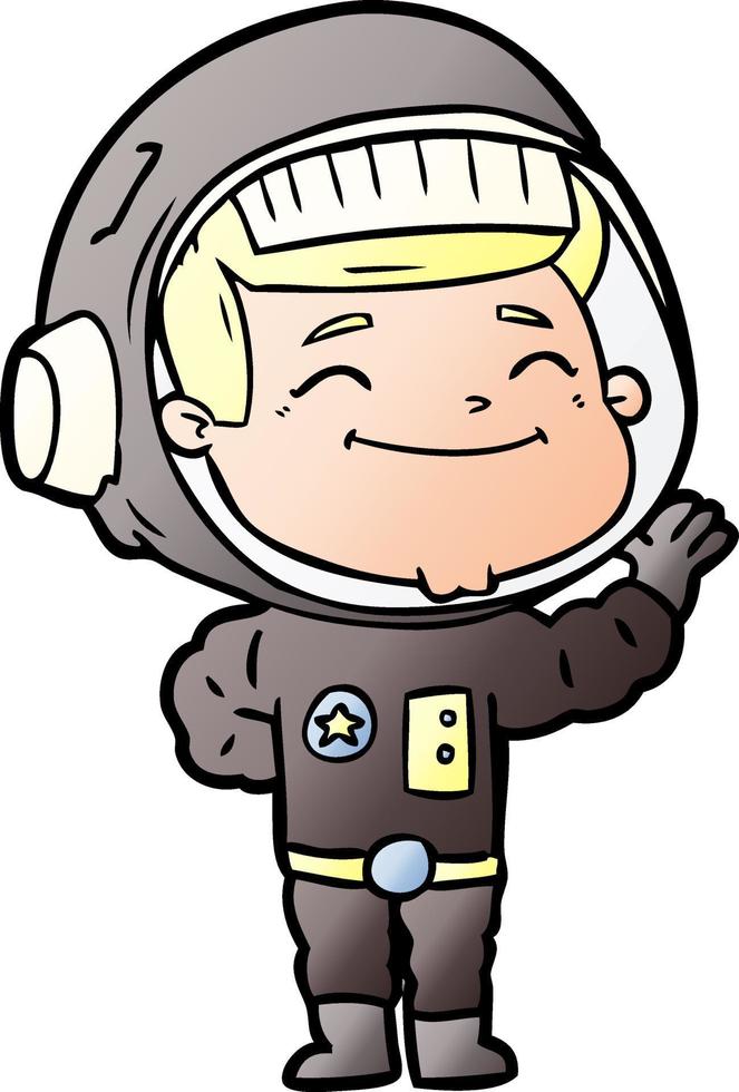 astronauta de desenho animado feliz vetor