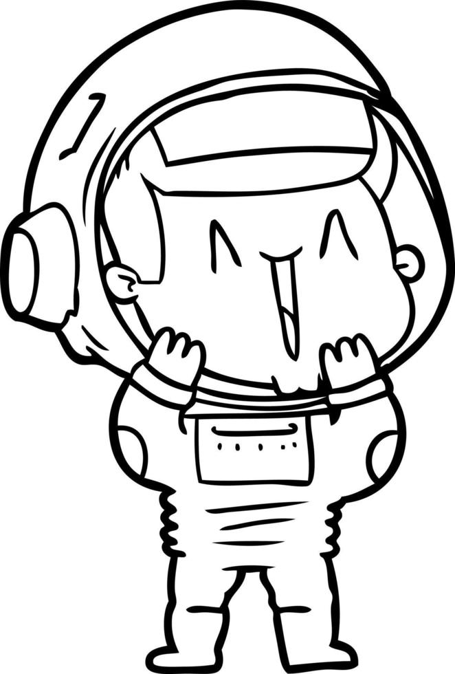 astronauta de desenho animado feliz vetor