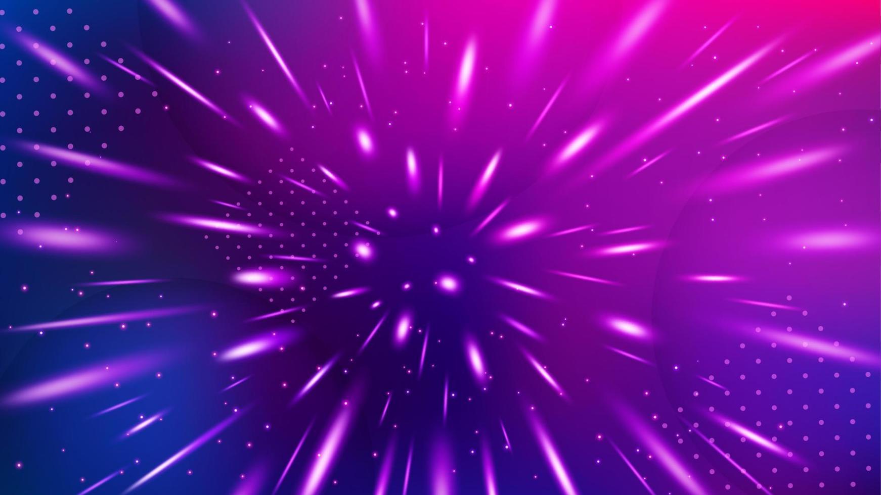 fundo de chuva de partículas de glitter violeta, ilustração vetorial widescreen vetor