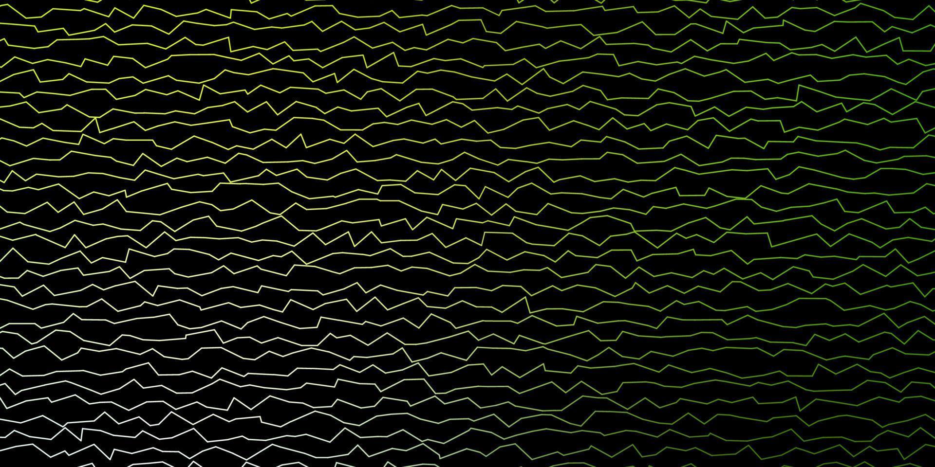 padrão de vetor verde e amarelo escuro com linhas irônicas.