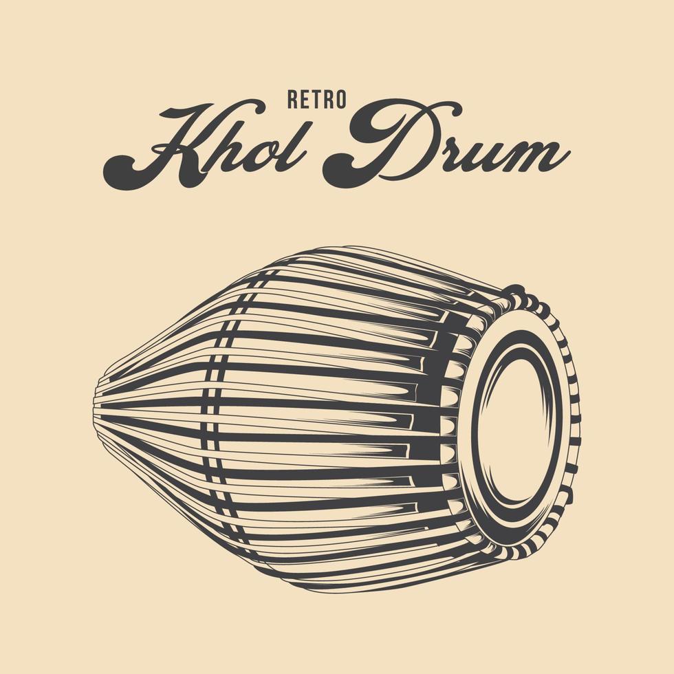 ilustrações de estoque de tambor retrô khol vetor