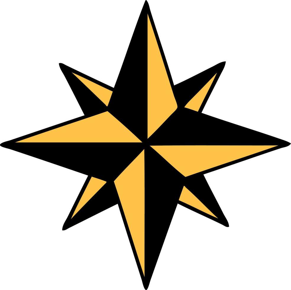 tatuagem tradicional de uma estrela vetor