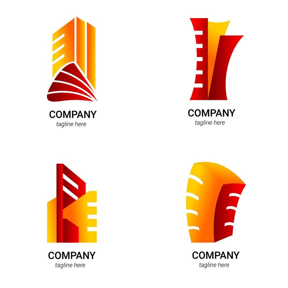 construção de logotipo gradiente imobiliário vetor