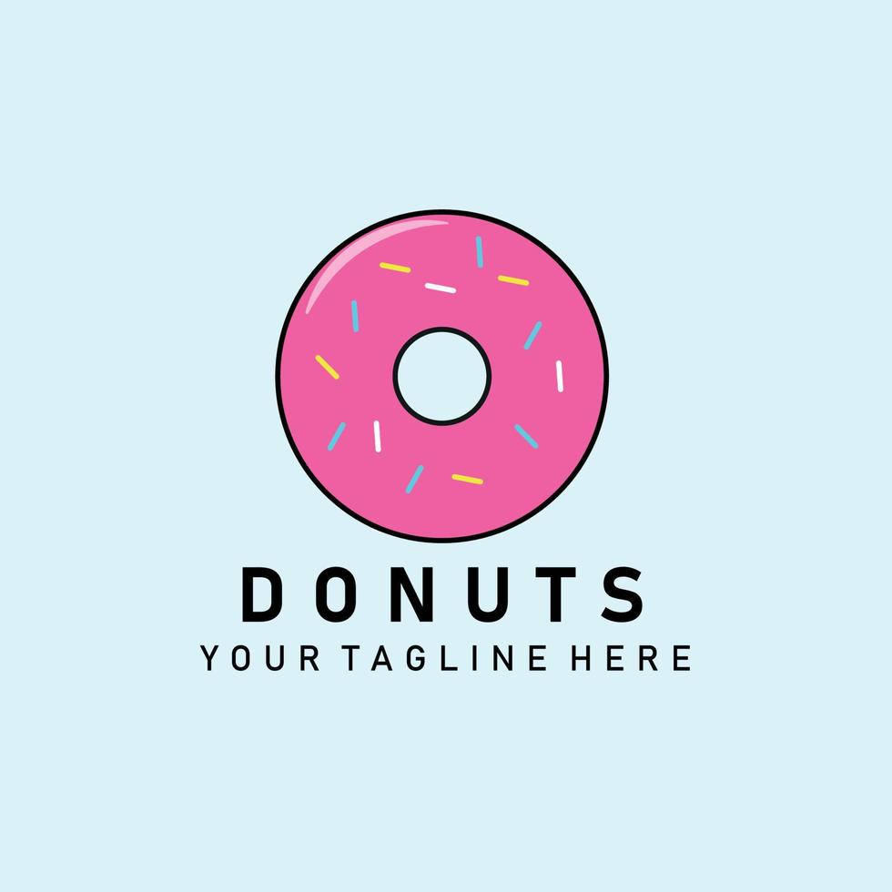 logotipo vintage de donuts, ícone e símbolo, design de ilustração vetorial vetor