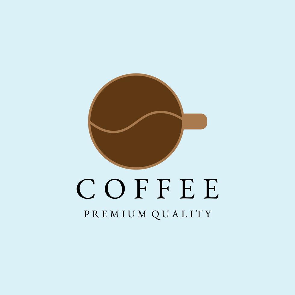 logotipo, ícone e símbolo vintage de café, com design de ilustração vetorial de emblema vetor