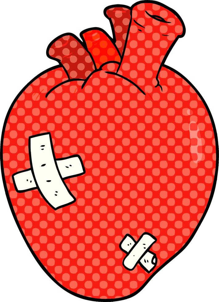 coração vermelho de desenho animado vetor