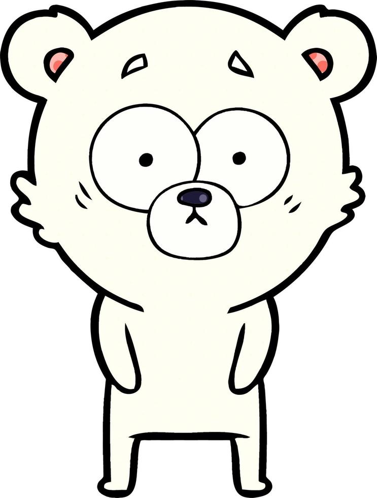 desenho de urso polar surpreso vetor