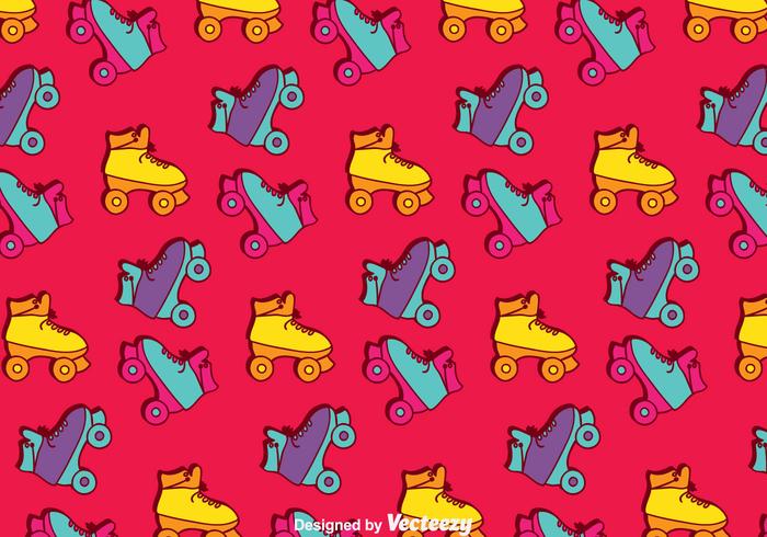 Retro roller skates pattern background vetor