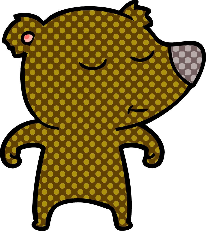 urso de desenho animado feliz vetor