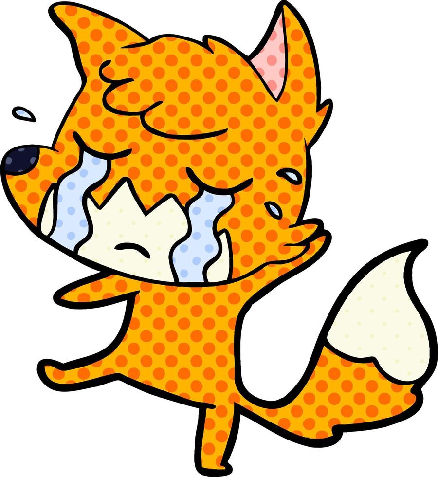desenho de raposa chorando vetor
