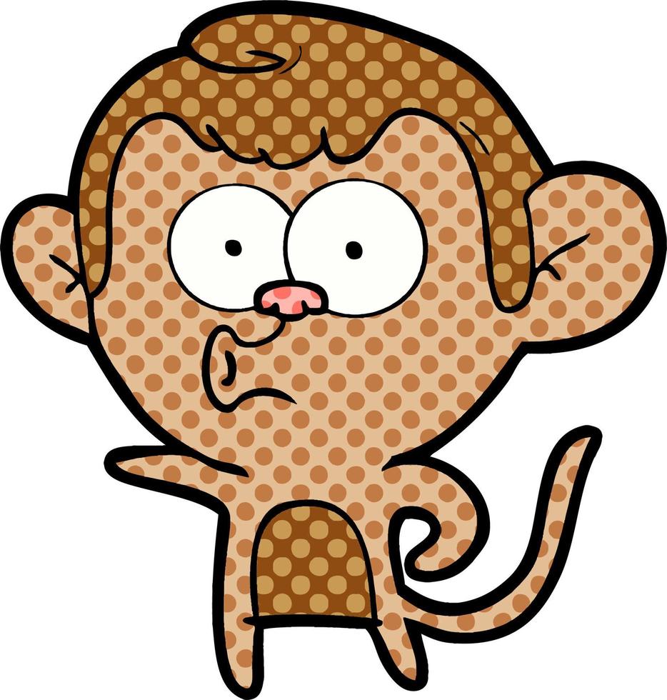 macaco apontador de desenho animado vetor