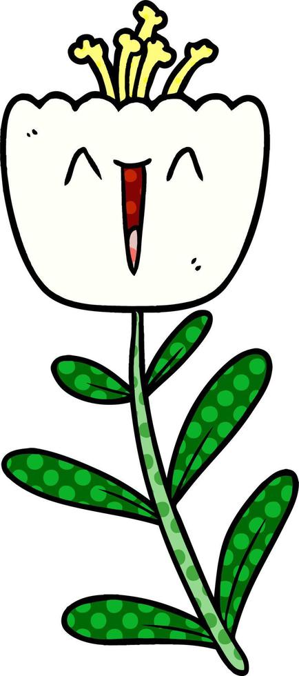 flor de desenho animado feliz vetor